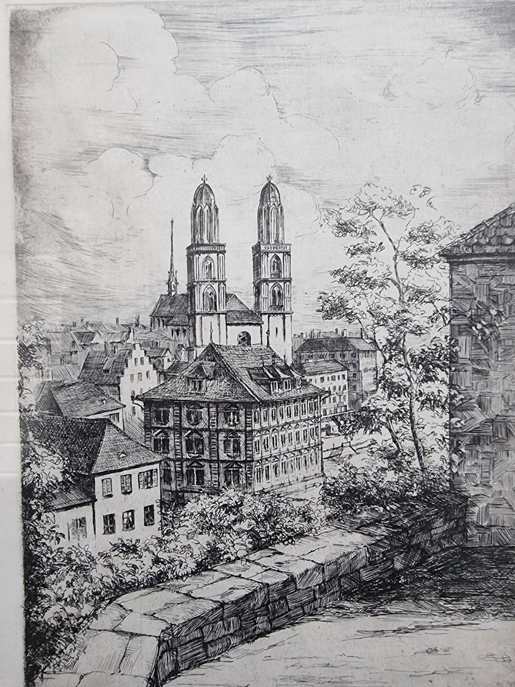 Grafica & Litografie: THALMANN RADIERUNG ZÜRICH MIT RAHMEN – Usato da Gersau venduto da kunst-online 1