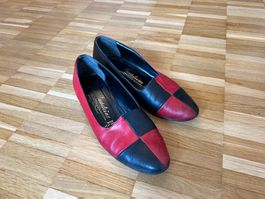 Vintage Loafers rot/schwarz