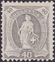 Stehende Helvetia: 89A ungebraucht * +Originalgummi, 250.-+