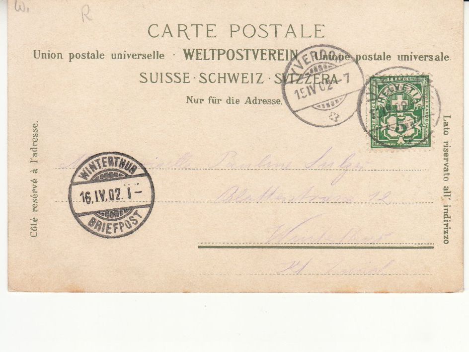 Cartoline postali: Yverdon 1902 – Usato da Bürglen TG venduto da StampGraf 1