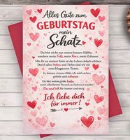 GEBURTSTAGSKARTE*FÜR IMMER WIR ZWEI* MIT ROTEM COUVERT