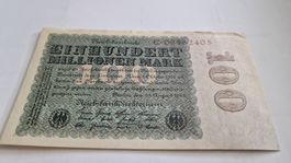 100 Millionen Mark Schein aus 1923! Seltenes Sammlerstück