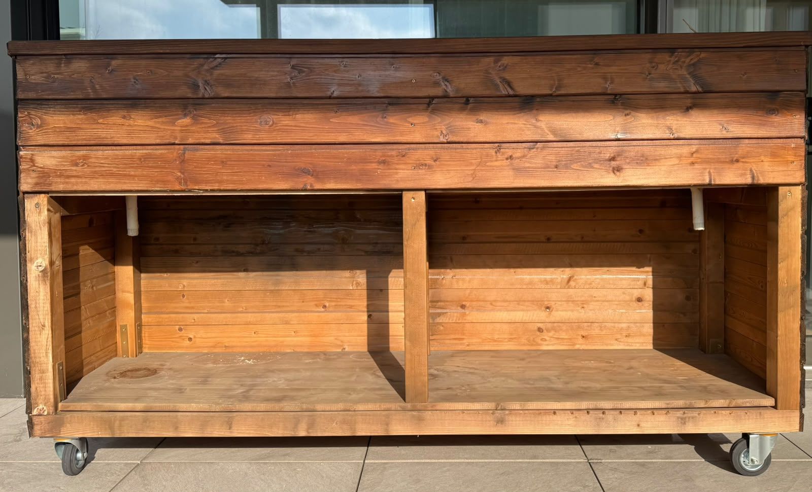 Blumentöpfe: Holz-Blumenkasten mit Rollen  – Gebraucht aus Horn von Saccon79 2