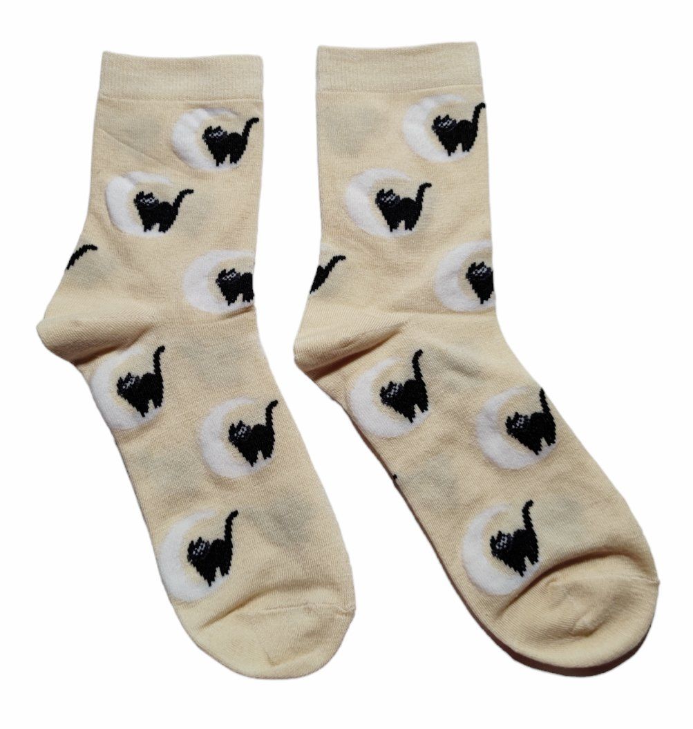 Calze: Socken Katzen/Mond/Cats/Moon – Nuovo e nell'imballaggio originale da Zürich venduto da amysmith