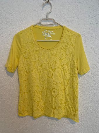 Canda C&A Shirt gelb Spitze Gr. S