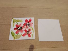 Handgemachte Bei mir Karte mit Umschlag - 15 cm X 15 cm.