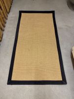 Sisal-Teppich natur mit schwarzer Bordüre, 80x150cm