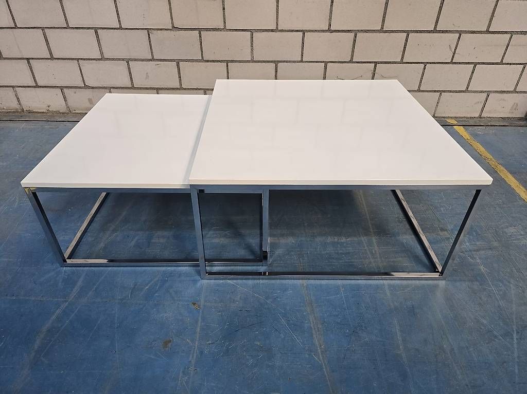 Tische: Couchtisch Square 2er Set weiss hochglanz chrom – Neu (gemäss Beschreibung) aus Zollikofen von uniqueroom 1