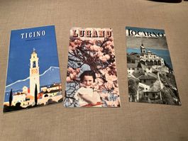 Touristenprospekte Ticino, Lugano und Locarno, 1947