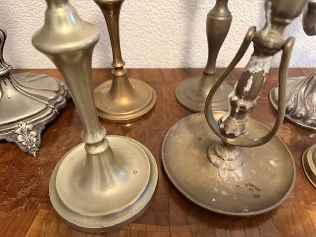 Portacandele: Diverse Antiker Messing/ versilbert  Kerzenständern 7 Stuck – Usato da Buchs ZH venduto da Sten7 3