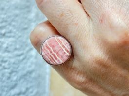 Rhodochrosit Ring, Silber gefasst (53)