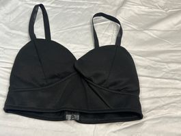 Bralette schwarz mit Reissverschluss Gr S NEU