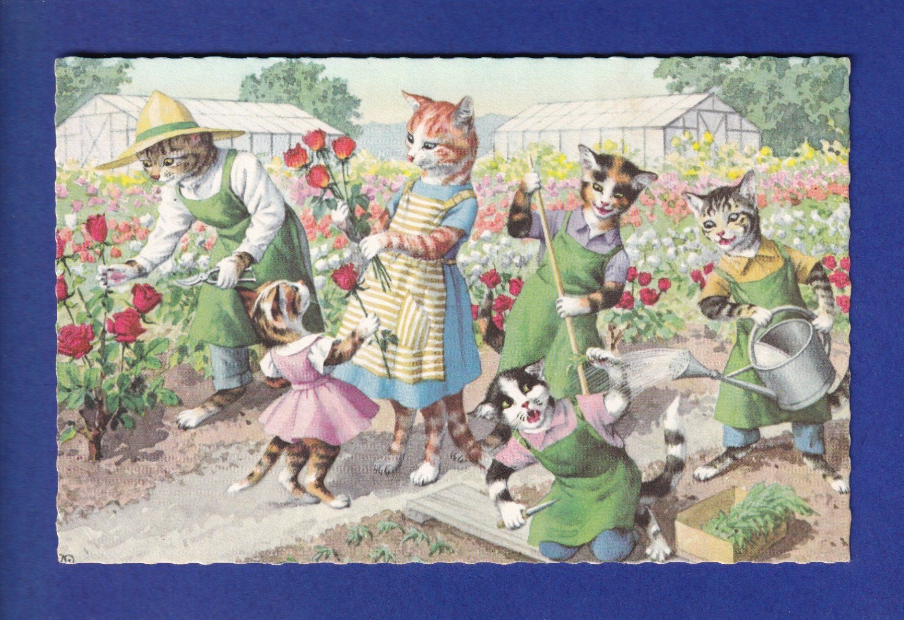 Cartoline postali: CHAT - Chats humanisés – Usato da Pully venduto da nicecards-shop