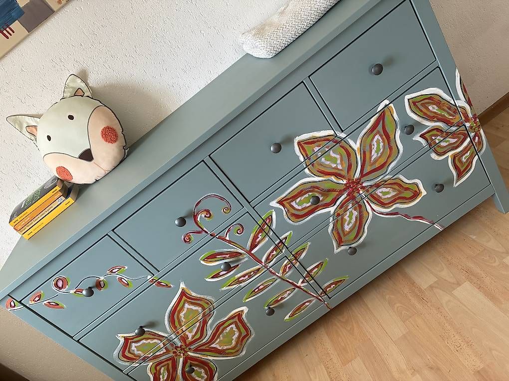 Cassettiere: Holz Kommode Sideboard hand-painted und gestrichen 🥰 – Nuovo (secondo la descrizione) da winterthur venduto da MEAhealingBrush 3