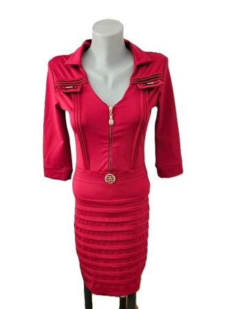 POP ELITE Sexy Business Kleid ca. Gr. 34 rot stretchig