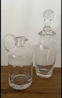 Deko Glas Karaffe und Flasche mit Muster Klar Glas 