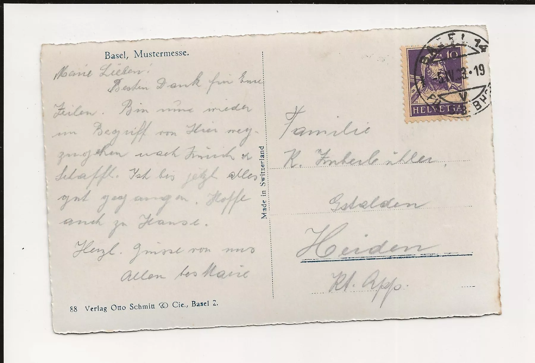 Cartoline postali: AK 1933 Basel Mustermesse – Usato da Greifensee venduto da 315WDO 1
