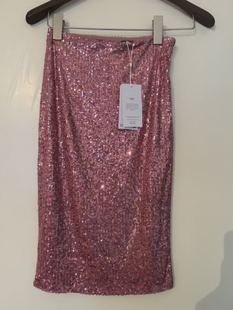 Paillettenrock rosa