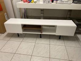 TV Möbel weiss Holzoptik mit 2 Tueren guter Zustand