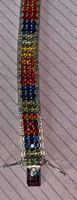 Armband 925 Silber, rhodiniert und hochglanzpoliert, Saphire