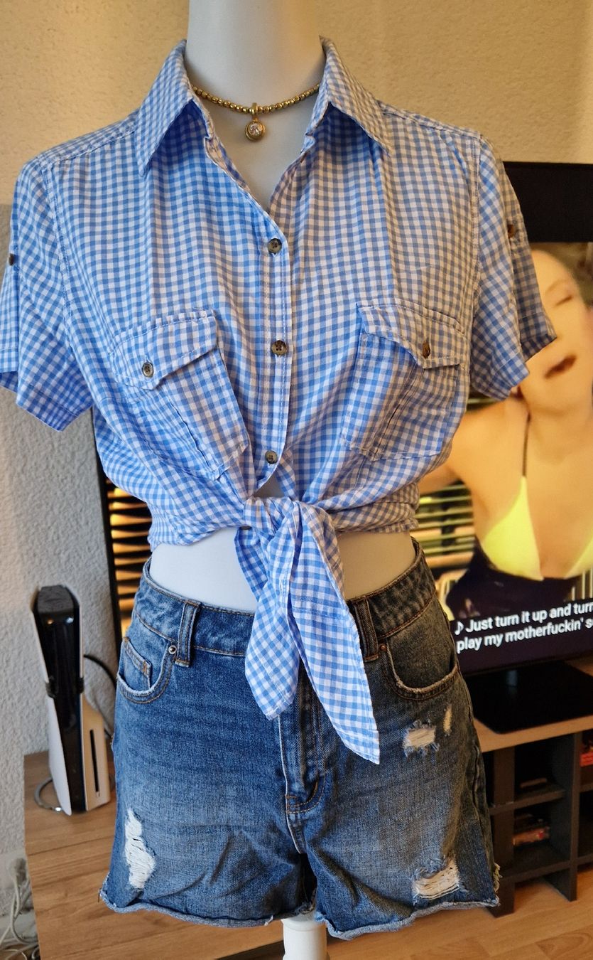 H&M Camicette: Blue Gingham H&M Shirt, Size 42, Summer Look, – Usato da Klingnau venduto da fairy.princess 4