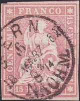 24G (24B4), wunderschönes Stück von BERN: 16.MÄRZ 1862, LP!