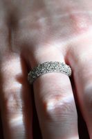 Diamond Pavé Band Ring in White Gold, Size 54