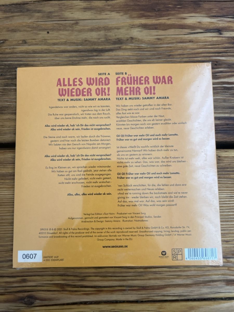 Dischi in vinile: Broilers Single Vinyl Alles Wird Wieder OK- Mint – Nuovo e nell'imballaggio originale da Umiken venduto da mar_p7n9 1