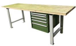 Werkbank Vollholz Länge 2500 mm mit Lista Block