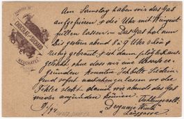 SUCHARD Postkarte - verwendet im Lokalrayon BERN