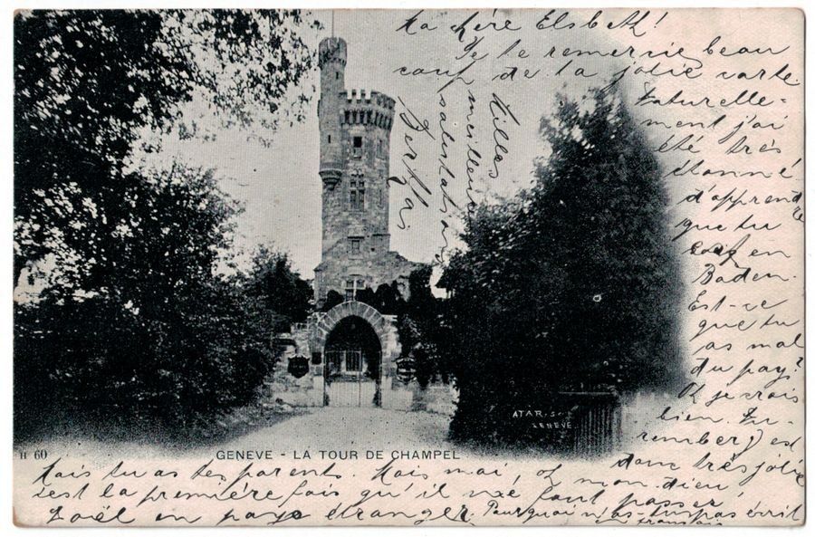 Cartoline postali: Genève, la Tour de Champel, circulée 1903 – Usato da Frauenfeld venduto da POML