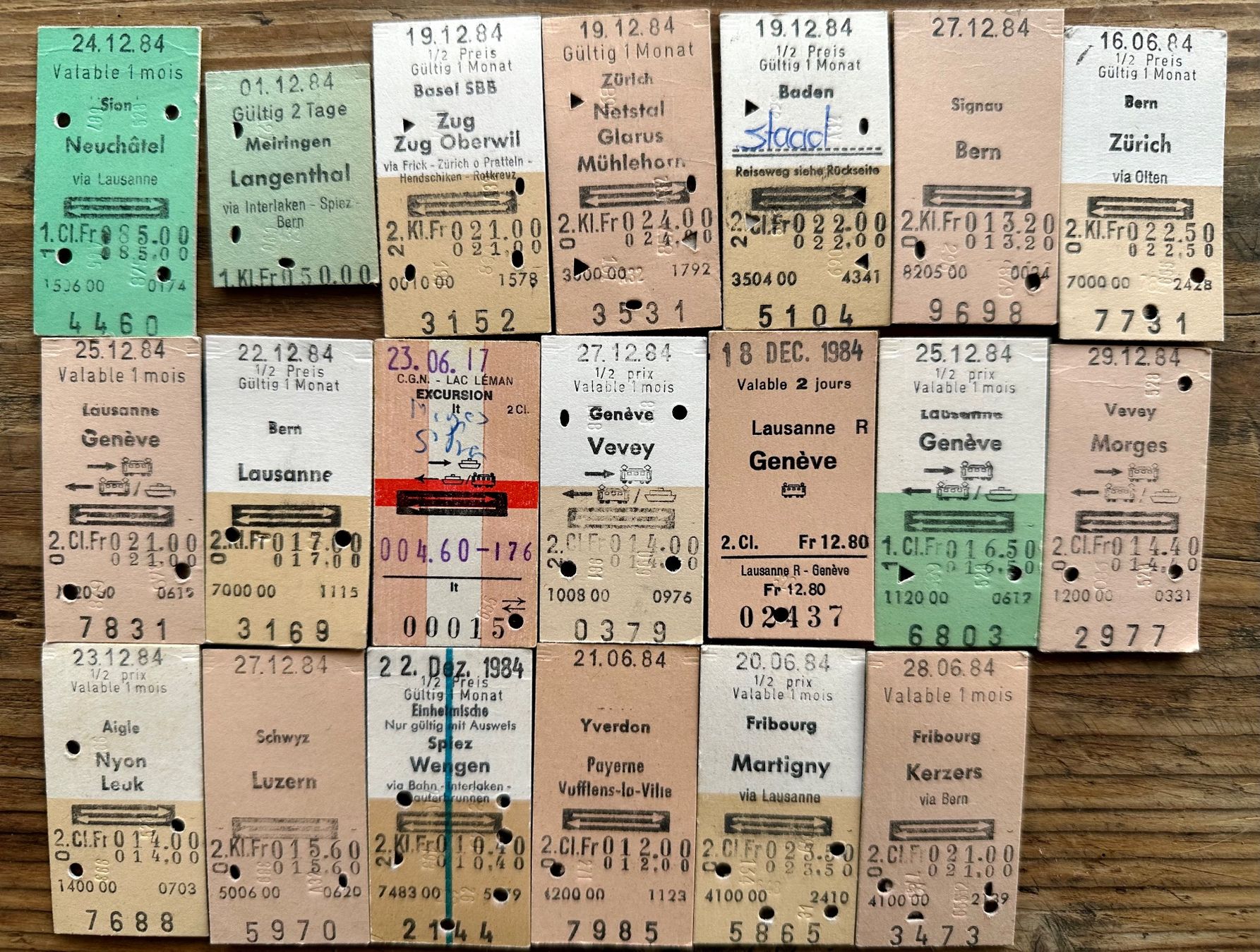 Billets: 20 Top Billette, SBB, Tickets Edmondsche Kartonbillette – D'occasion à Seltisberg par quadartswiss