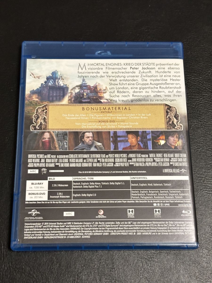 Tutti i DVDs: Mortal Engines Krieg der Städte Blu Ray – Usato da Luzern venduto da Armastra 1