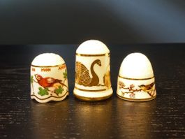 Fingerhut / Fingerhüte mit Vogelmotiv