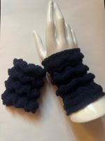 Pulswärmer handgestrickt dunkelblau