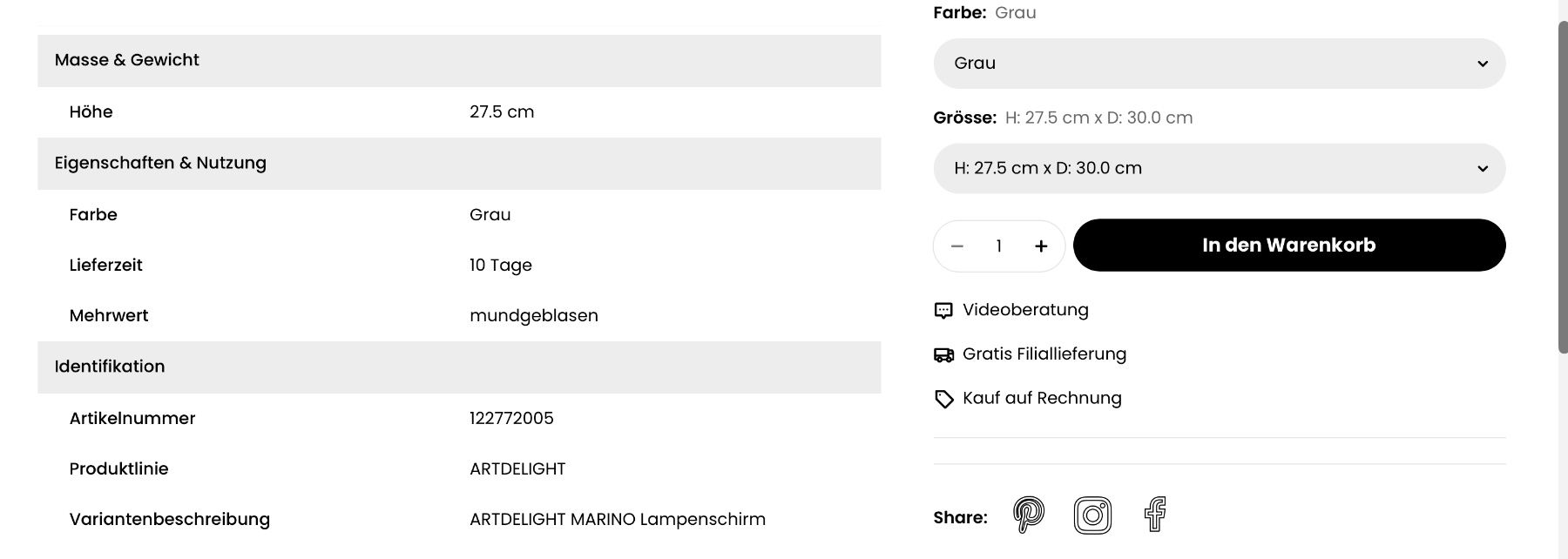Micasa Paralumi: Grauer Glas Lampenschirm von Micasa – Nuovo e nell'imballaggio originale da Basel venduto da demonbaby2222 5