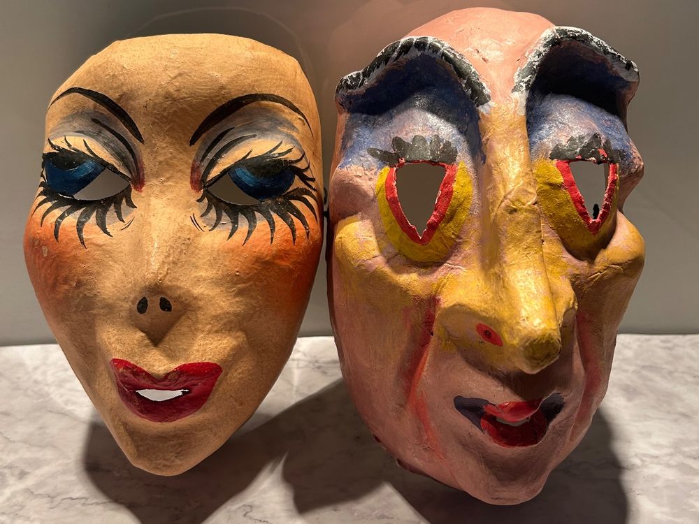  2 Masken / Larven aus ca. 1950 (Gebraucht) in Basel für CHF 23 – mit 