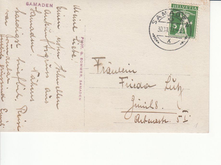 Cartoline postali: Samaden 1917 – Usato da Bürglen TG venduto da StampGraf 1