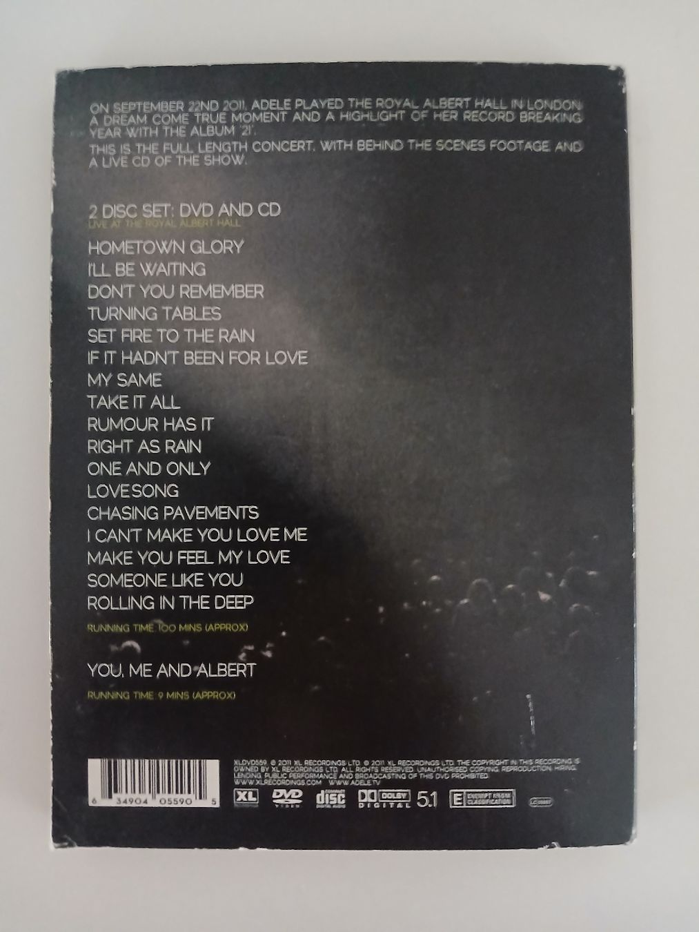 Tutti i DVDs: Adele Royal Albert Hall CD/DVD used – Usato da Berikon venduto da pil_thm8 2
