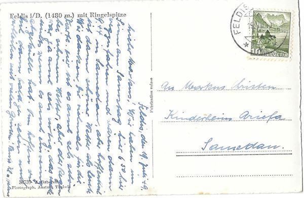 Ansichtskarten: Feldis i./D. Generalansicht mit Ringelspitze – Gebraucht aus Olten von clotaldi 1