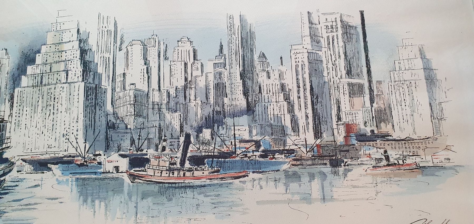 Grafica & Litografie: Bild -  "New York Skyline" Lithographie – Usato da Kreuzlingen venduto da Rschweiz1 4