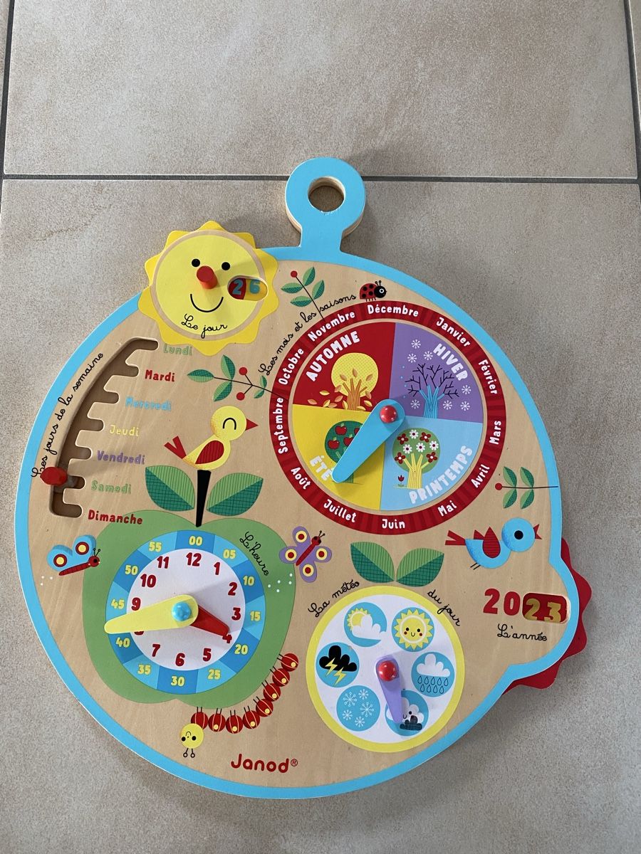 Janod Giocattoli: Janod tableau heure/jours/mois/saison/météo – Nuovo (secondo la descrizione) da Meinier venduto da wellico22