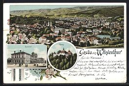 Litho Winterthur, Kyburg, Bahnhof, Panor