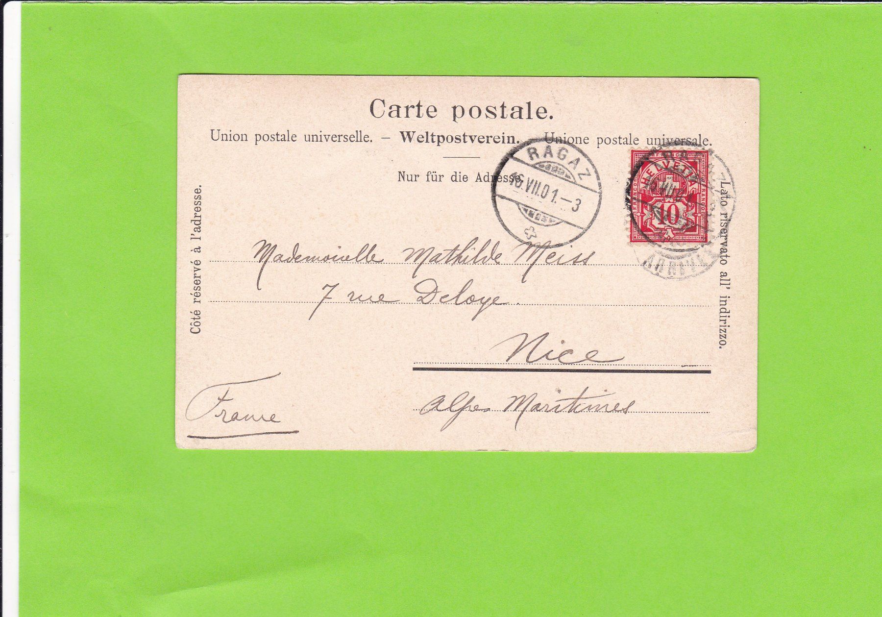 Cartoline postali: Tell-Denkmal--1901 versendet – Usato da St. Peterzell venduto da neckertal 1