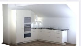 Küche weiss Hochschrank Schubladen Arbeitsschränke guter ...