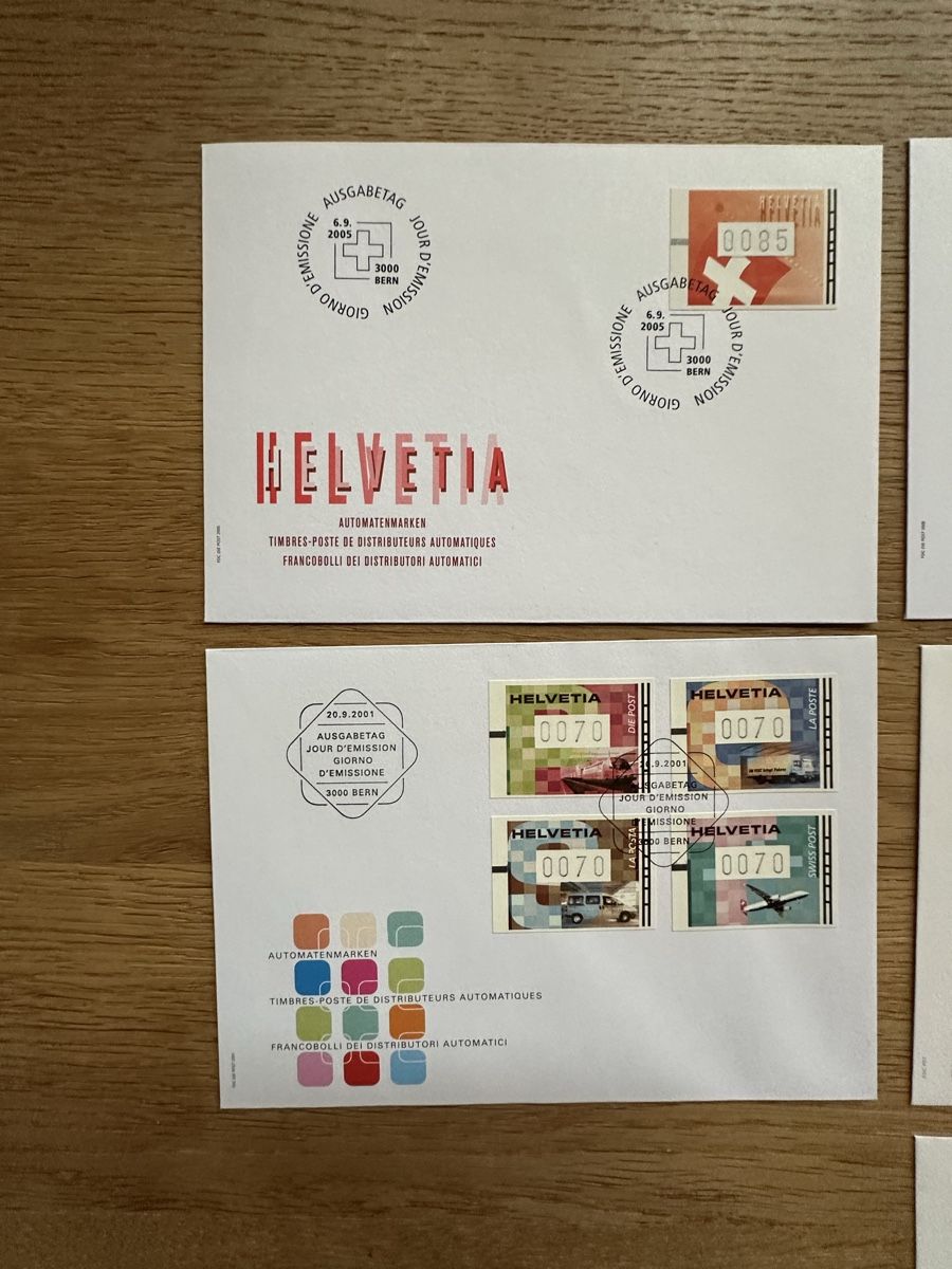 Tutti i francobolli: Schweiz - 7 Automatenmarken FDC  – Usato da Schmitten / FR venduto da Samsara169 1