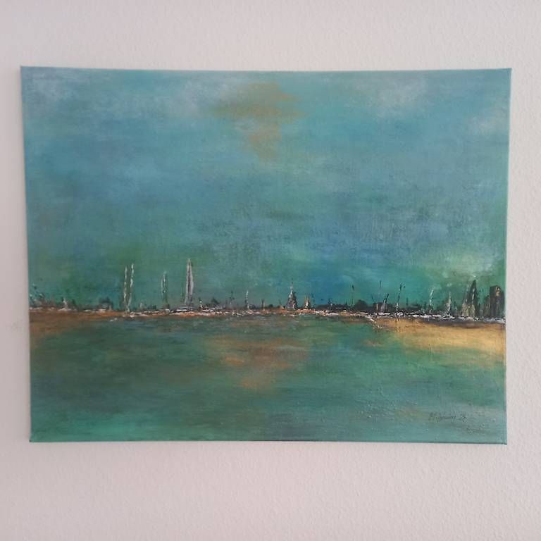Dipinti: Acryl-Bild, am Hafen. – Usato da Meggen venduto da myrta.gischig