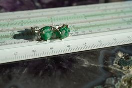 Smaragd   Roh    Ohrstecker 6 mm Silber Sehr Schön