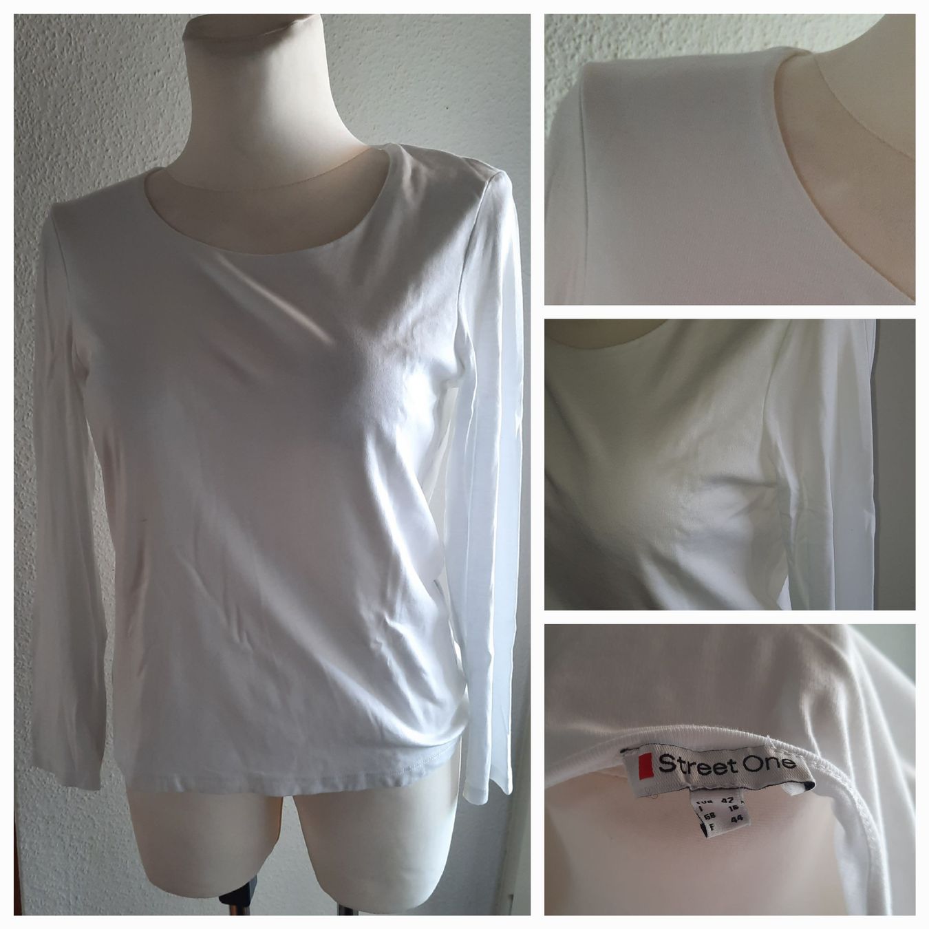 T-shirt: ***STREET ONE*** Basicshirt Gr 42 weiss – Usato da Wädenswil venduto da H2H_Secondhandshop