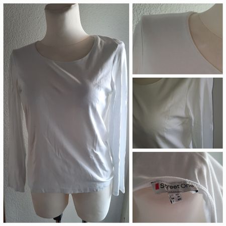 ***STREET ONE*** Basicshirt Gr 42 weiss